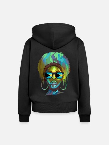 Bahamas - Frauen Premium Bio Zip Hoodie - Schwarz