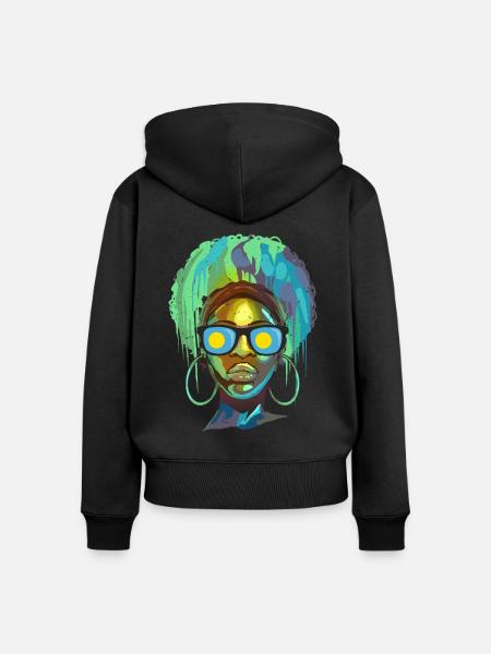 Palau - Frauen Premium Bio Zip Hoodie - Schwarz