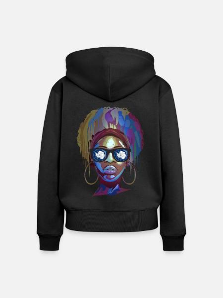 Antarktis - Frauen Premium Bio Zip Hoodie - Schwarz