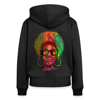 Afghanistan - Women's Premium Organic Zip Hoodie - black - Back - Julia (174cm)