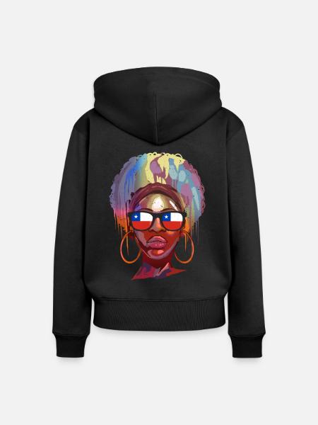 Chile - Frauen Premium Bio Zip Hoodie - Schwarz