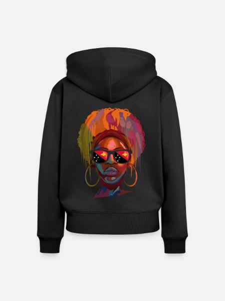 Papua-Neuguinea - Frauen Premium Bio Zip Hoodie - Schwarz