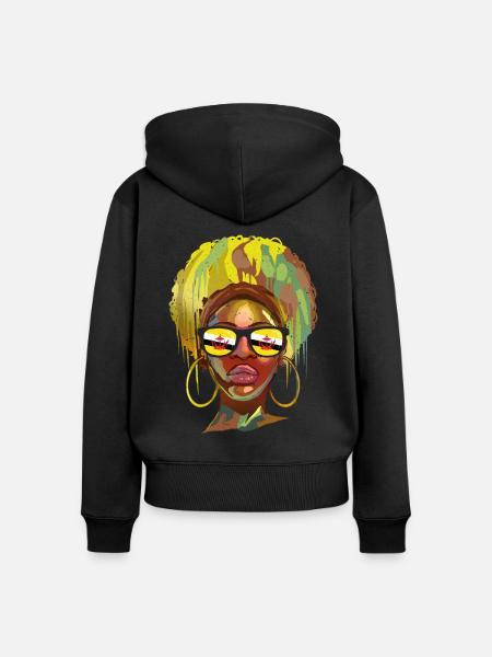 Brunei - Frauen Premium Bio Zip Hoodie - Schwarz