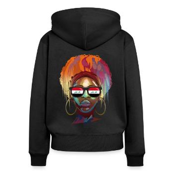 Iraq - Women's Premium Organic Zip Hoodie - black - Back - Julia (174cm)