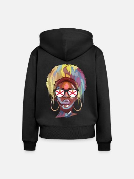 Jersey - Frauen Premium Bio Zip Hoodie - Schwarz