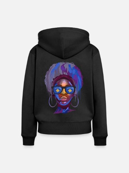 Kosovo - Frauen Premium Bio Zip Hoodie - Schwarz