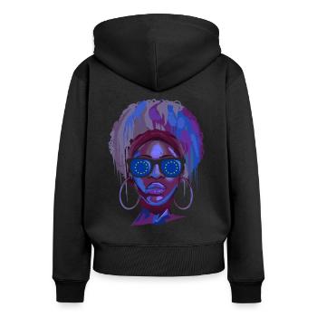 Europäische Union - Frauen Premium Bio Zip Hoodie - Schwarz - Hinten - Julia (174cm)