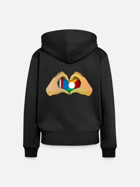 Réunion - Frauen Premium Bio Zip Hoodie - Schwarz