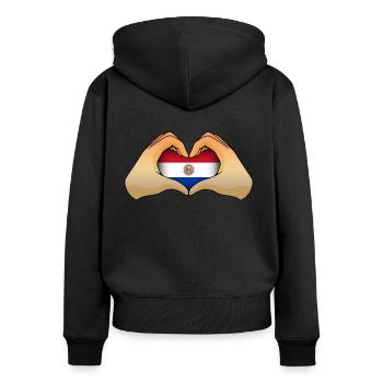 Paraguay - Sweat à capuche zippé Premium bio Femme - noir - Dos - Julia (174cm)