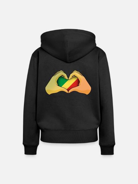 Kongo Republik - Frauen Premium Bio Zip Hoodie - Schwarz