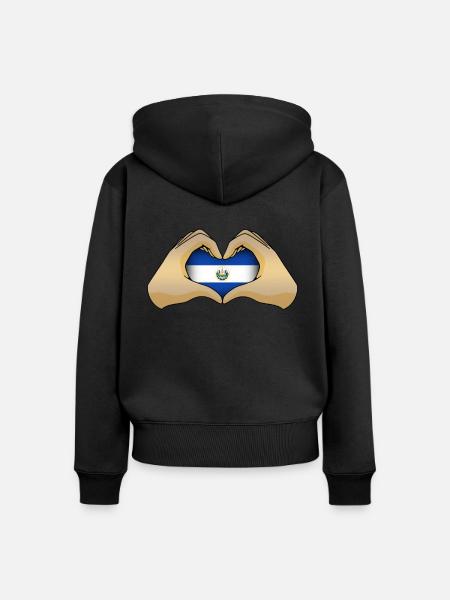 El Salvador - Frauen Premium Bio Zip Hoodie - Schwarz