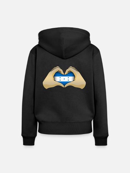 Honduras - Frauen Premium Bio Zip Hoodie - Schwarz