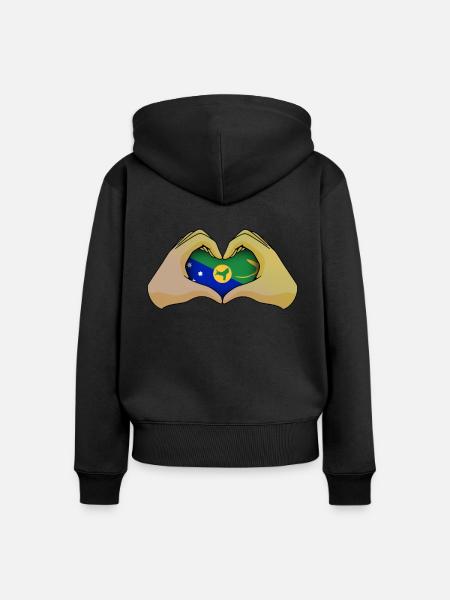 Weihnachtsinsel - Frauen Premium Bio Zip Hoodie - Schwarz