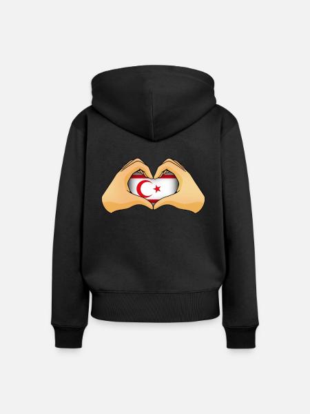 Nordzypern - Frauen Premium Bio Zip Hoodie - Schwarz