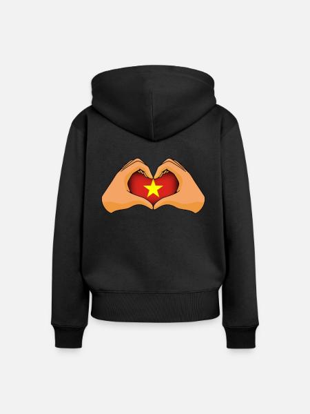 Vietnam - Frauen Premium Bio Zip Hoodie - Schwarz