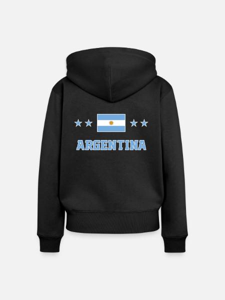 Argentinien - Frauen Premium Bio Zip Hoodie - Schwarz