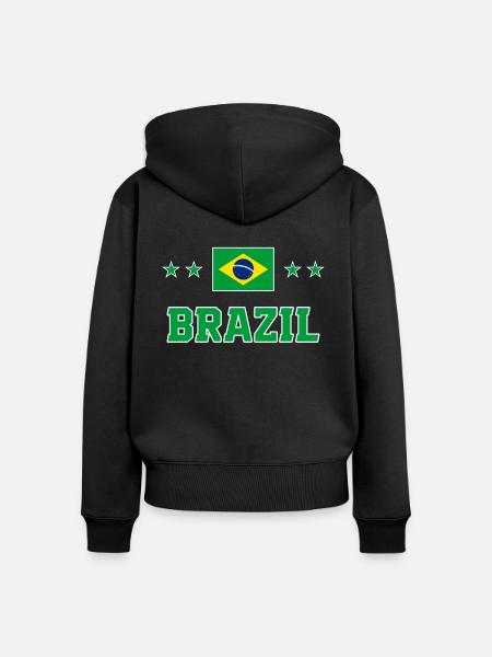 Brasilien - Frauen Premium Bio Zip Hoodie - Schwarz