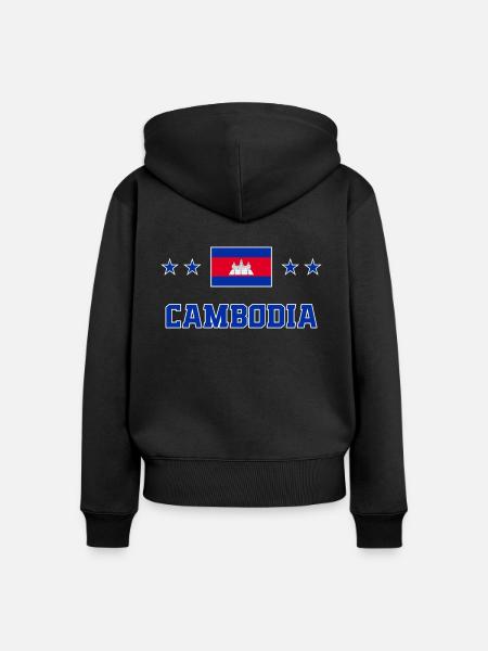 Kambodscha - Frauen Premium Bio Zip Hoodie - Schwarz