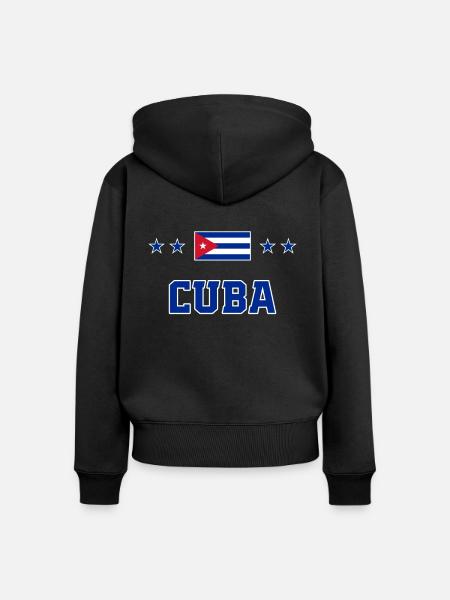 Kuba - Frauen Premium Bio Zip Hoodie - Schwarz