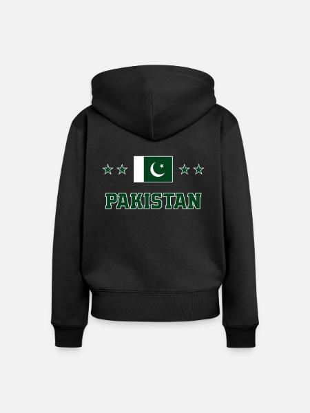 Pakistan - Frauen Premium Bio Zip Hoodie - Schwarz