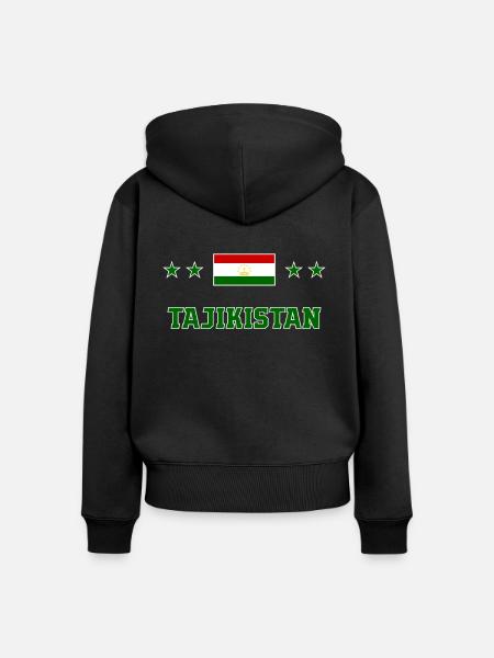 Tadschikistan - Frauen Premium Bio Zip Hoodie - Schwarz