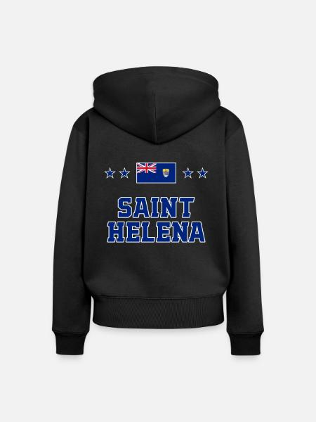 St. Helena - Frauen Premium Bio Zip Hoodie - Schwarz