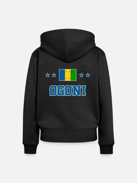 Ogoni - Frauen Premium Bio Zip Hoodie - Schwarz