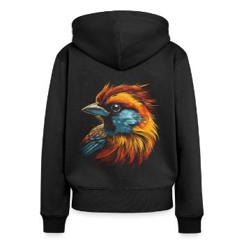 Sparrow, Majestic, Animal, Tropical - Women's Premium Organic Zip Hoodie - black - Back - Julia (174cm)