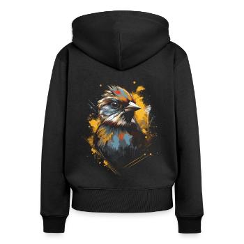 Sparrow, Majestic, Animal, Tropical - Women's Premium Organic Zip Hoodie - black - Back - Julia (174cm)
