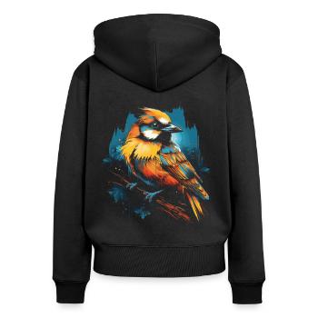 Majestic Bird Illustration Bird Lover - Women's Premium Organic Zip Hoodie - black - Back - Julia (174cm)
