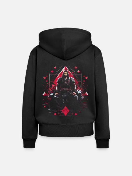 Japanisch Kunstwerk - Frauen Premium Bio Zip Hoodie - Schwarz