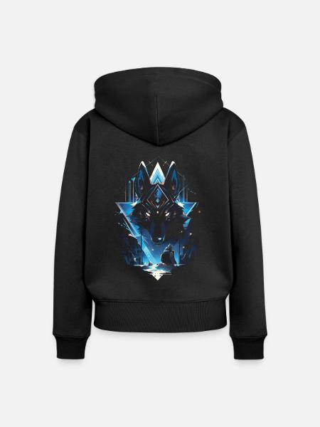 Anubis Gott Gaming Ägypter - Frauen Premium Bio Zip Hoodie - Schwarz