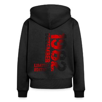 1982 Dezember Limited Edition 41. Geburtstag Deko - Frauen Premium Bio Zip Hoodie - Schwarz - Hinten - Julia (174cm)