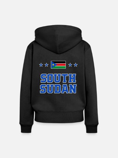 Südsudan - Frauen Premium Bio Zip Hoodie - Schwarz