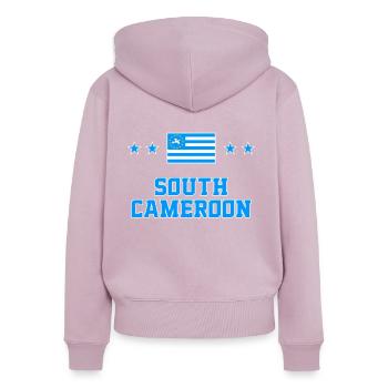 Südkamerun - Frauen Premium Bio Zip Hoodie - Altrosa - Hinten - Julia (174cm)