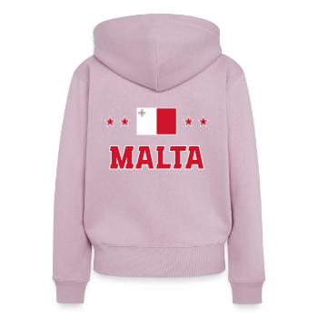 Malta - Frauen Premium Bio Zip Hoodie - Altrosa - Hinten - Julia (174cm)