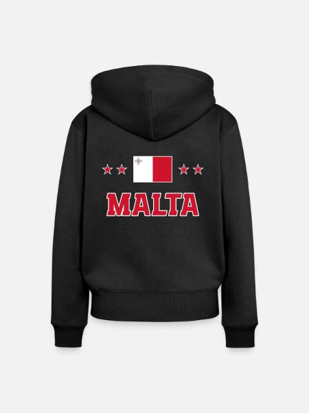 Malta - Frauen Premium Bio Zip Hoodie - Schwarz