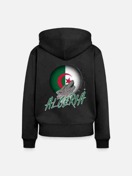 Algerien - Frauen Premium Bio Zip Hoodie - Schwarz