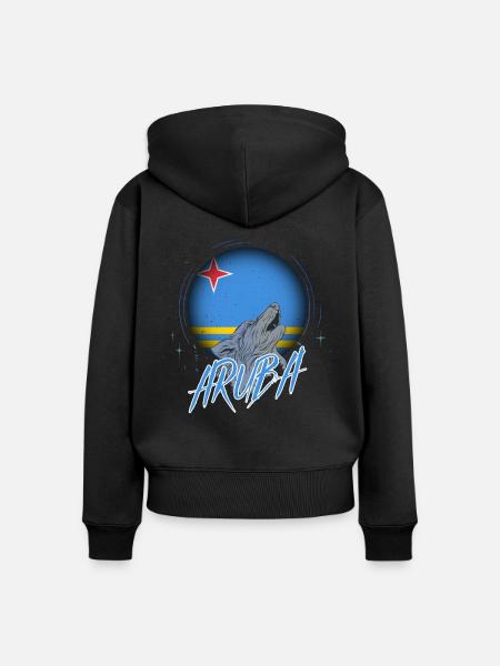 Aruba - Frauen Premium Bio Zip Hoodie - Schwarz