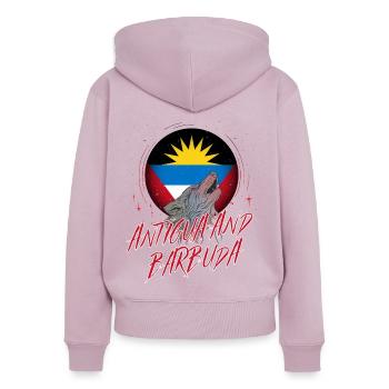 Antigua and Barbuda - Women's Premium Organic Zip Hoodie - dusky pink - Back - Julia (174cm)