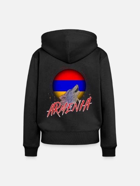 Armenien - Frauen Premium Bio Zip Hoodie - Schwarz