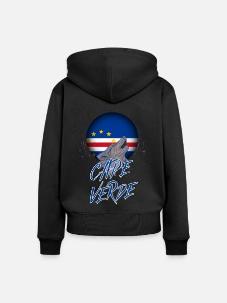 Kap Verde - Frauen Premium Bio Zip Hoodie - Schwarz