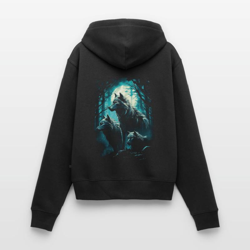 Fantasy Wolf Magic Pack Mysterious Women's Premium Organic Zip Hoodie