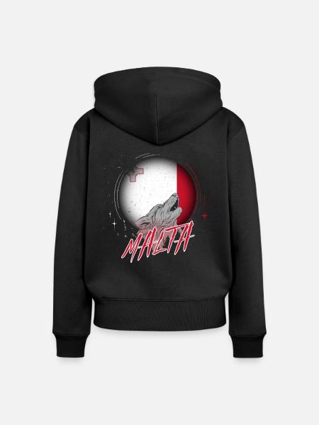 Malta - Frauen Premium Bio Zip Hoodie - Schwarz