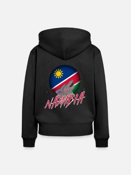 Namibia - Frauen Premium Bio Zip Hoodie - Schwarz