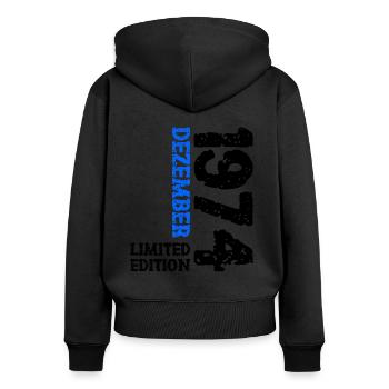 1974 Dezember Limited Edition 49. Geburtstag Deko - Frauen Premium Bio Zip Hoodie - Schwarz - Hinten - Julia (174cm)