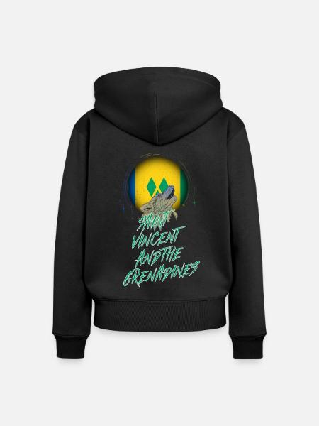 St. Vincent und die Grenadinen - Frauen Premium Bio Zip Hoodie - Schwarz