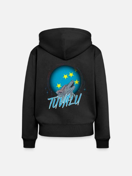 Tuvalu - Frauen Premium Bio Zip Hoodie - Schwarz