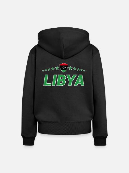 Libyen - Frauen Premium Bio Zip Hoodie - Schwarz