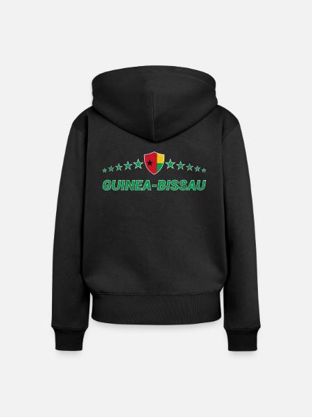 Guinea-Bissau - Frauen Premium Bio Zip Hoodie - Schwarz